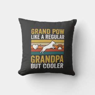 Cojín Decorativo Abuelo Abuelo Amante De Los Perros Retro