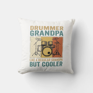 Cojín Decorativo Abuelo Baterista Como un Abuelo Normal Pero Más Gu