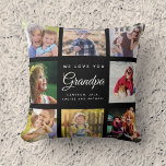 Cojín Decorativo Abuelo de Moda moderna mantiene el Collage de foto<br><div class="desc">Un regalo hermoso y moderno para tu maravilloso abuelo: Una almohada de moda de Instagram con tu mensaje personal y nombres para ese conservador especial lleno de años de recuerdos. ¡Te queremos,  abuelo!</div>