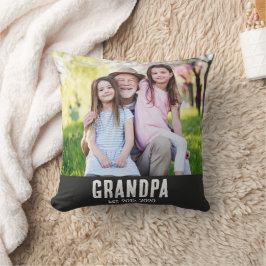 Cojín Decorativo Abuelo Estableció Foto de Escritura Blanca