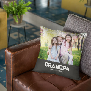 Cojín Decorativo Abuelo Estableció Foto de Escritura Blanca