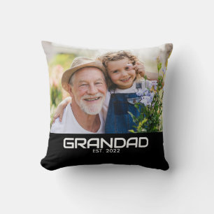 Cojín Decorativo Abuelo Estableció Foto Moderna y Negrita
