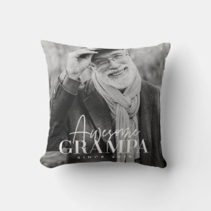 Cojín Decorativo Abuelo Increíble Desde 20XX Foto Simple y Elegante