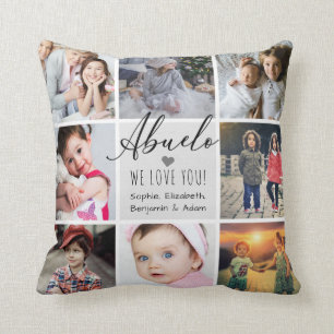 Cojín Decorativo Abuelo te amamos Collage de fotos