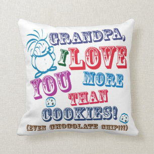 Cojín Decorativo ¡Abuelo te amo más que las galletas!