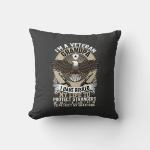 Cojín Decorativo Abuelo veterano - Arriesgué mi camiseta de mi vida
