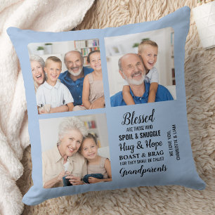 Cojín Decorativo Abuelos bendecidos poema Personalizado moderno 3 F