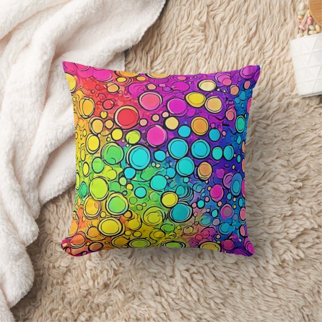 Cojín Decorativo Abundancia de la burbuja del arcoiris (Manta)