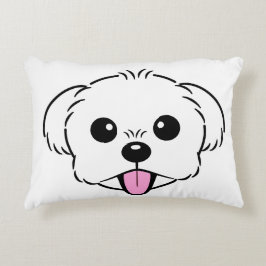 Cojín Decorativo Aburrido perro de la frívola de Bichon blanco pega