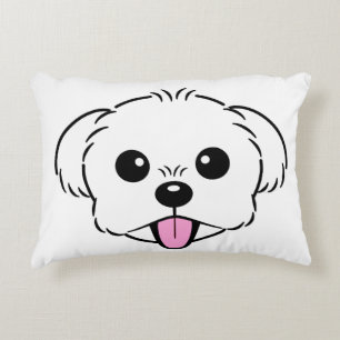 Cojín Decorativo Aburrido perro de la frívola de Bichon blanco pega