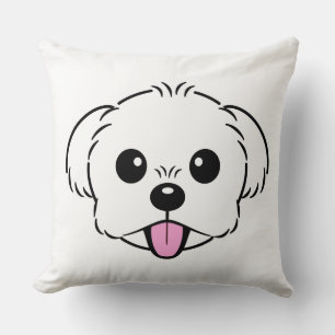 Cojín Decorativo Aburrido perro de la frívola de Bichon blanco pega