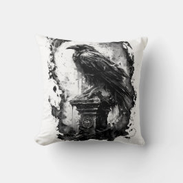 Cojín Decorativo Abyssal Gaze Heavy Metal Raven Skull 