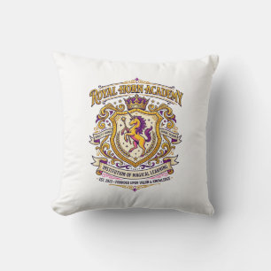 Cojín Decorativo Academia Cuerno Real Unicornio Diseño Elegante Zaz
