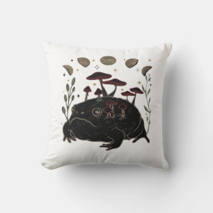 Cojín Decorativo Academia Luna Bruja Estética Goblincore Rana Cla