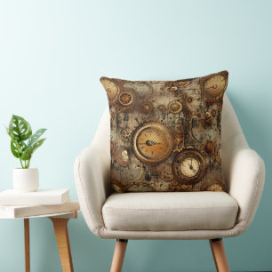 Cojín Decorativo Academia Oscura Pergamino Mecánico Sepia Latón