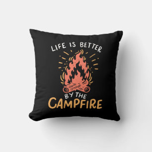 Cojín Decorativo Acampada - La vida es mejor junto a la hoguera