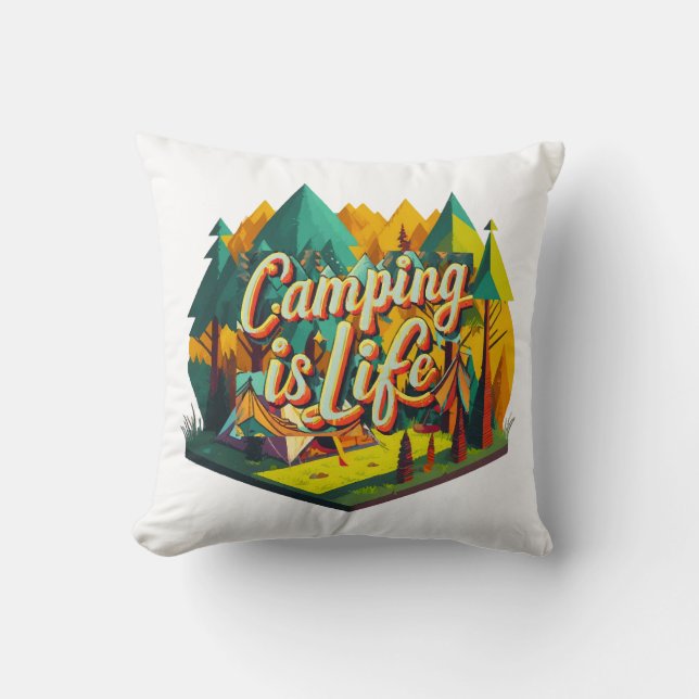 Cojín Decorativo Acampar es Vida (Anverso)