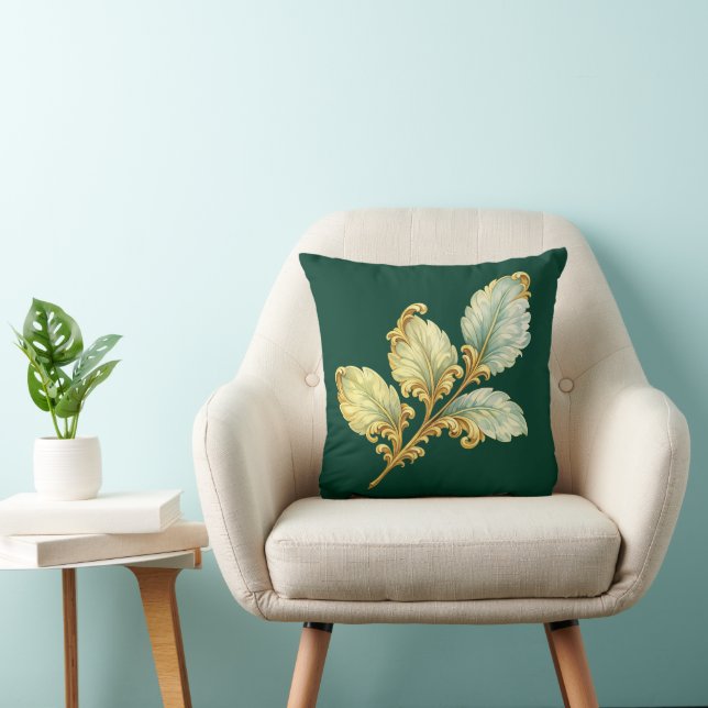 Cojín Decorativo Acanthus Hoja de Oro (Silla)