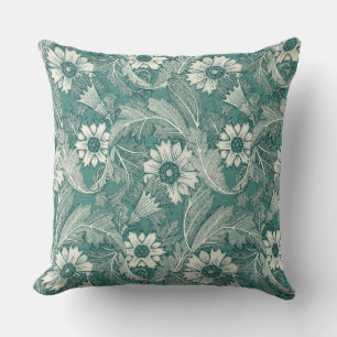 Cojín Decorativo acanthus verde verde azulado oscuro