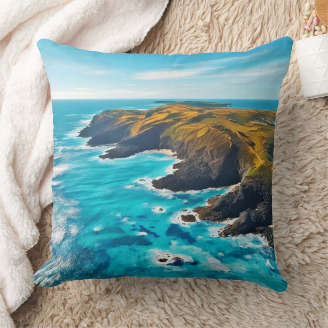 Cojín Decorativo Acantilados oceánicos: costa salvaje (Manta)