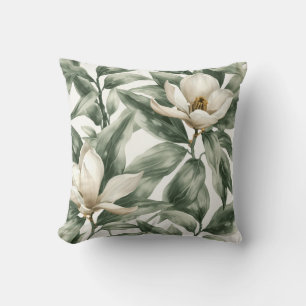 Cojín Decorativo Accent decorativo botánico de magnolia blanca eleg