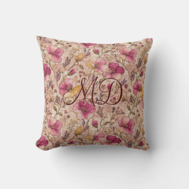 Cojín Decorativo Accent Floral Bordado Cottagecore Rosa