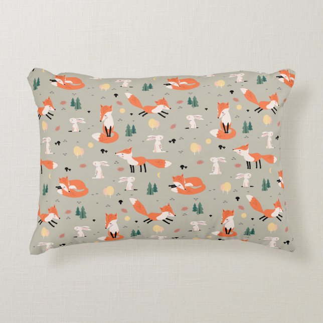 Cojín Decorativo Accent Pillow Bunny y Fox (Anverso)