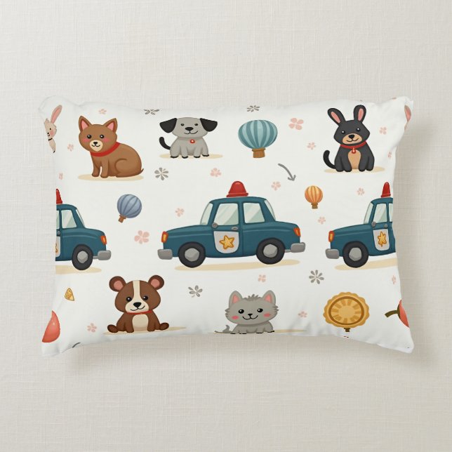 Cojín Decorativo Accent Pillow, coche de policía (Anverso)