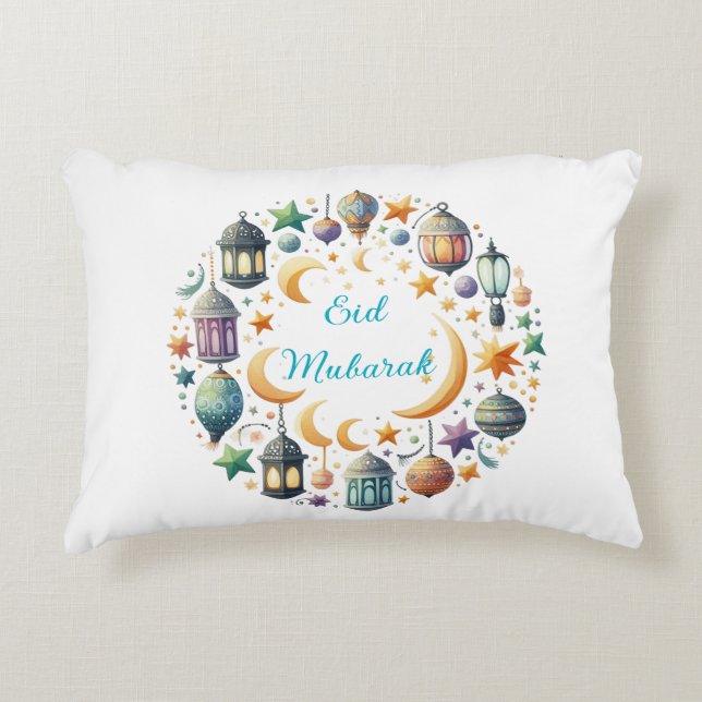 Cojín Decorativo Accent Pillow-Eid Mubarak Wreath Accent Pillow (Anverso)