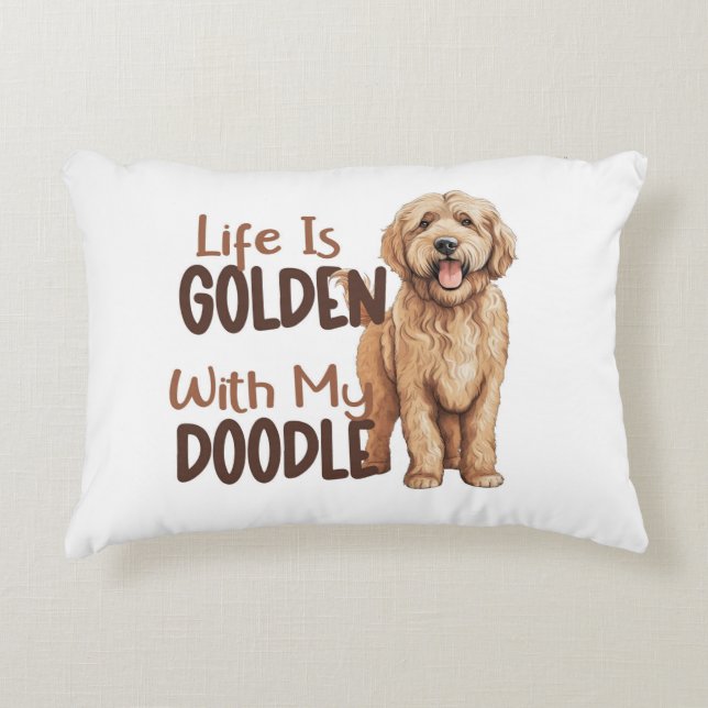 Cojín Decorativo Accent Pillow Goldendoodle (Anverso)