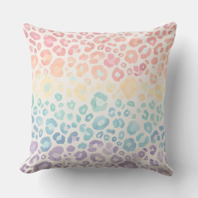 Cojín Decorativo Accentitos Pastel Hermosos | Estampado de Leopardo (Anverso)