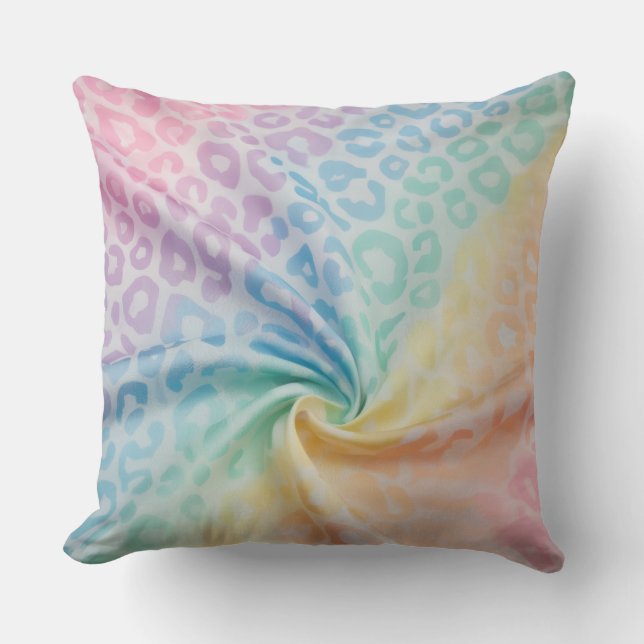 Cojín Decorativo Accentos Pastel Preciosos | Estampado de Leopardo  (Anverso)