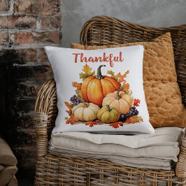 Cojín Decorativo Acción de Gracias por la Calabaza Caída de Otoño D