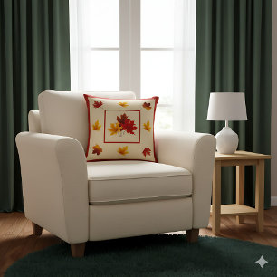 Cojín Decorativo Acento de hojas de otoño - Acogedora decoración rú