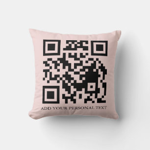 Cojín Decorativo Acento de marca minimalista en rosa sonrosado QR