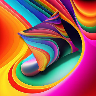 Cojín Decorativo Acento de ondas retro coloridas