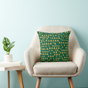 Cojín Decorativo Acento minimalista de los verdes bosques y los árb