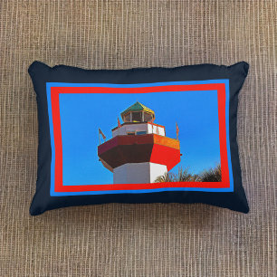 Cojín Decorativo Acento Pillow del faro de la ciudad del puerto Hil
