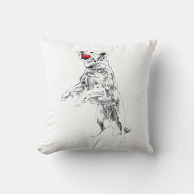 Cojín Decorativo Acento rojo, movimiento otoñal (Anverso)