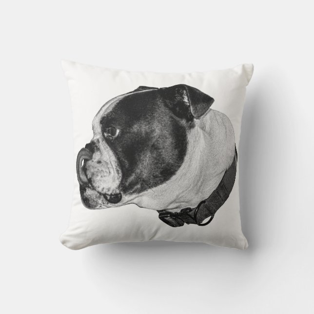 Cojín Decorativo Acento Tranquilo de Bulldog (Anverso)