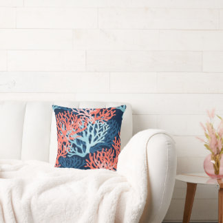 Cojín Decorativo Acentos de Coral Tropical
