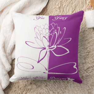 Cojín Decorativo Acentos de logotipo de Lee Hiller blanco violeta