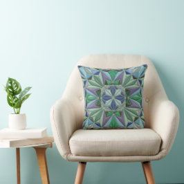 Cojín Decorativo acentos verdes azules