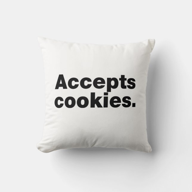 Cojín Decorativo Acepta cookies (Anverso)