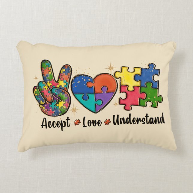 Cojín Decorativo Aceptar comprensión del amor - Corazón de concienc (Anverso)