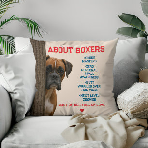 Cojín Decorativo Acerca de Boxers Diseño de cita de perro Boxer div