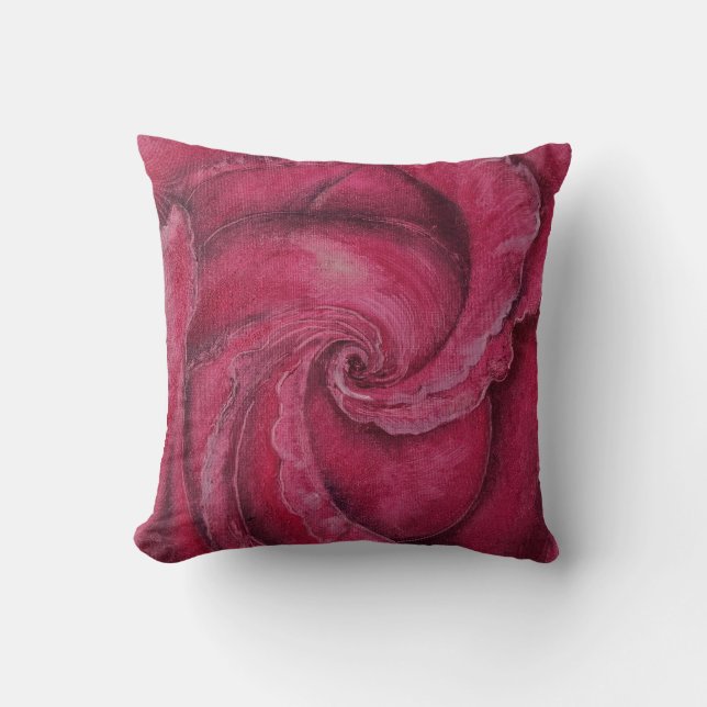 Cojín Decorativo Acercamiento a la rosa roja (Anverso)