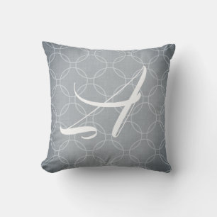 Cojín Decorativo Acero Gris Slate Circle Trellis Personalizado Mono