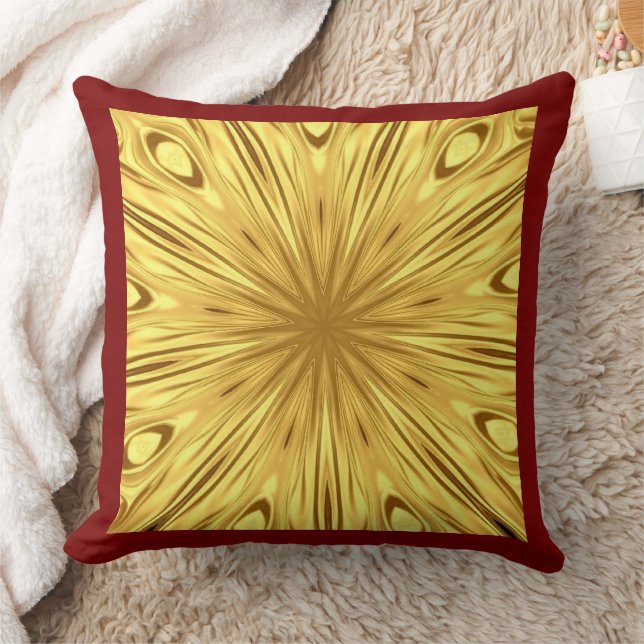 Cojín Decorativo Achempong Designer Pillow: Crimson & Gold Opulent  (Manta)