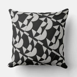 Cojín Decorativo Achempong Zazzle: Arte moderno geométrico negro bl